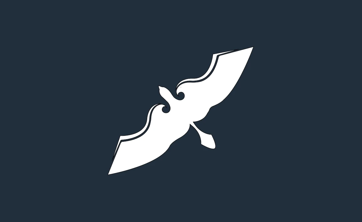 Cormorant bird motif on navy background 