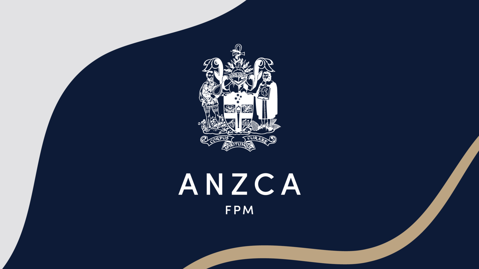 ANZCA logo on navy, grey and gold background