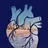 heart with gold coast image and blue background