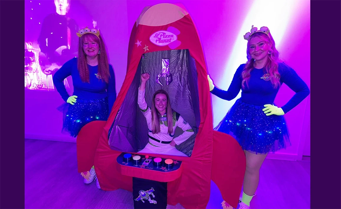 Delegates enjoying the space-themed conference dinner