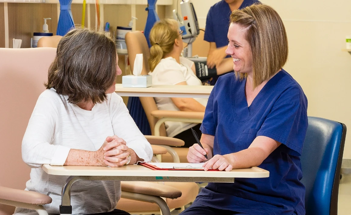 Patient and doctor talking