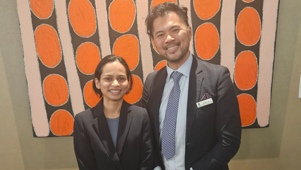 Dr Sharon D'Souza with SIMG Committee Chair Dr Scott Ma.