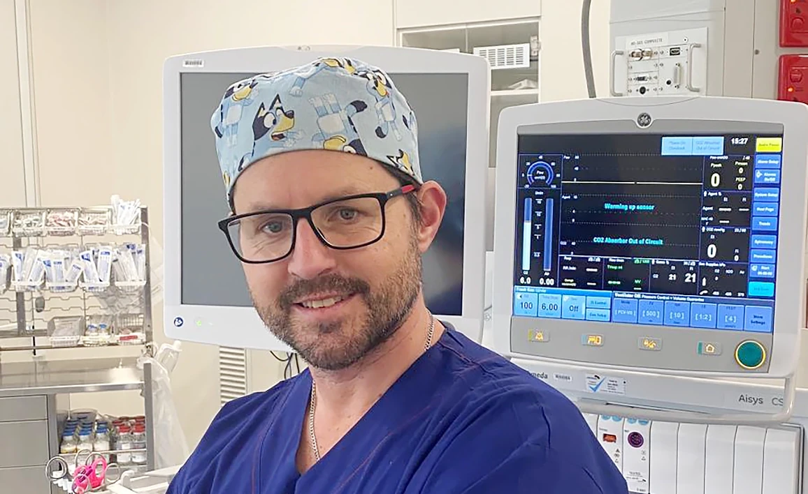Dr Ben Moran in the operating theatre