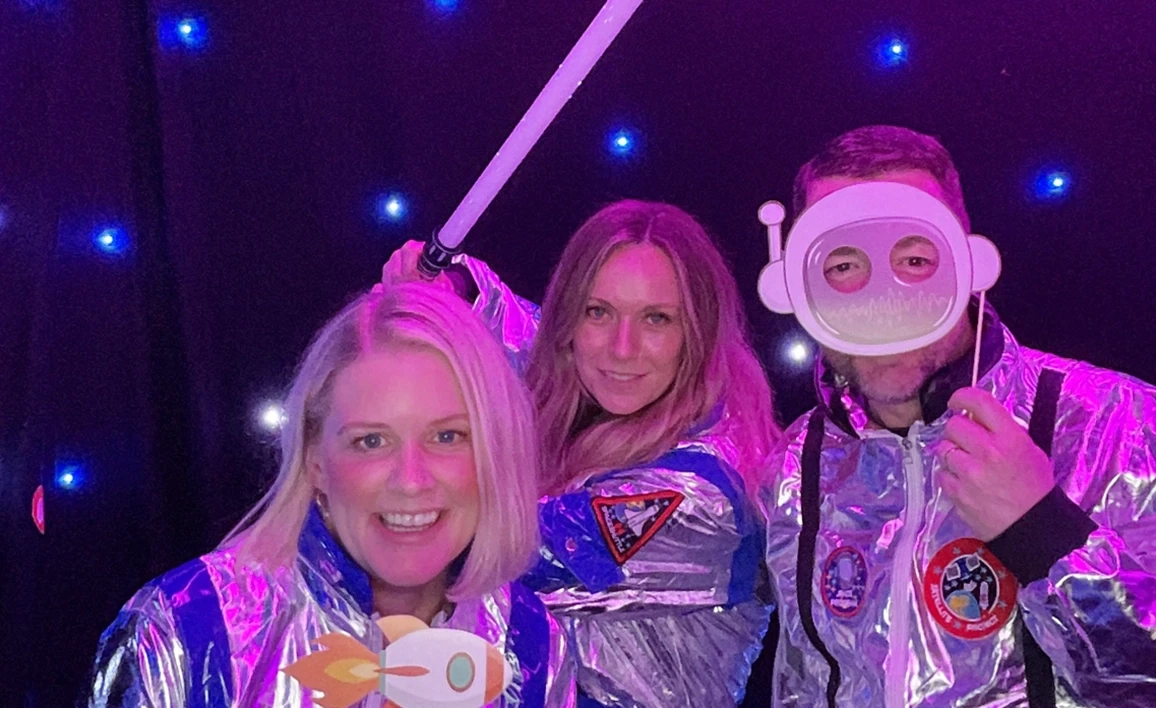 Delegates enjoying the space-themed conference dinner