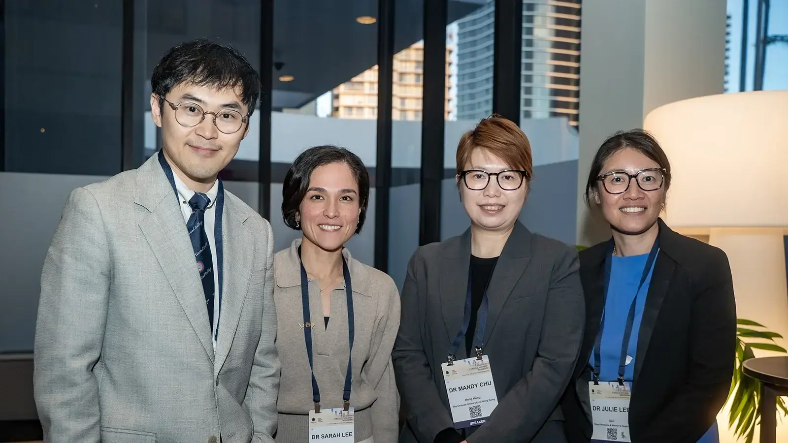 From left to right: Dr Henry Wong (HK), Dr Sarah Lee (Vic), Dr Mandy Chu (HK) and Dr Julie Lee (Qld). 