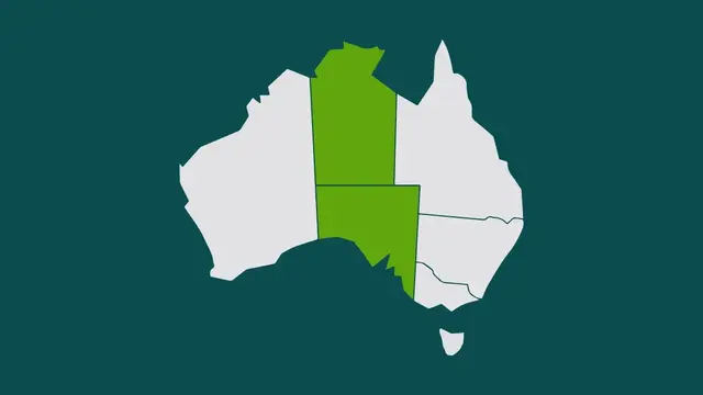 Graphic image of south australia and northern territory