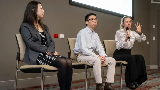 Dr Jimin Kang, Dr Fangce (Jack) Xu and Dr Emily Squires at the CTN and Gold Coast University Hospital multicentre research meeting 