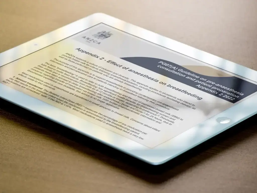 Professional document on a tablet screen