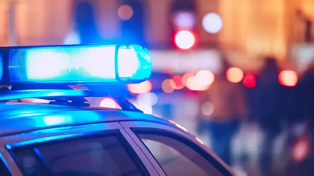 Flashing lights from an emergency vehicle