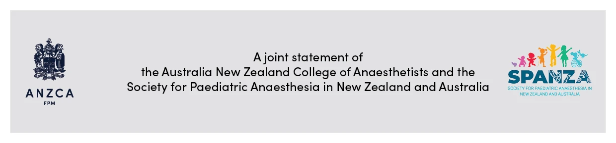 ANZCA-SPANZCA banner - joint statement