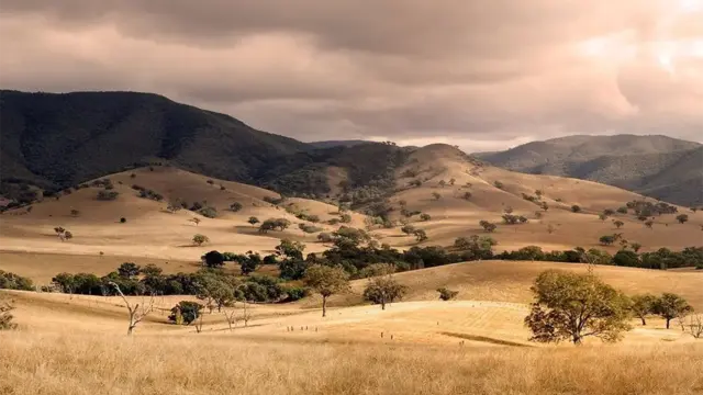 Rural landscape with mountains