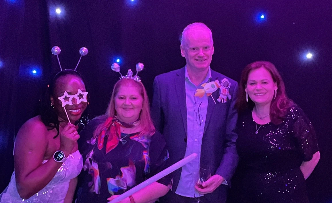 Delegates enjoying the space-themed conference dinner
