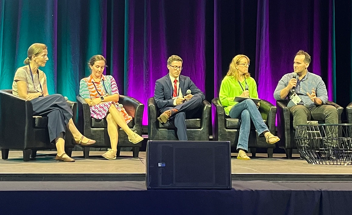 Five anaesthetists on stage