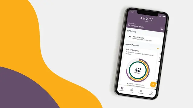 Mockup of the CPD app
