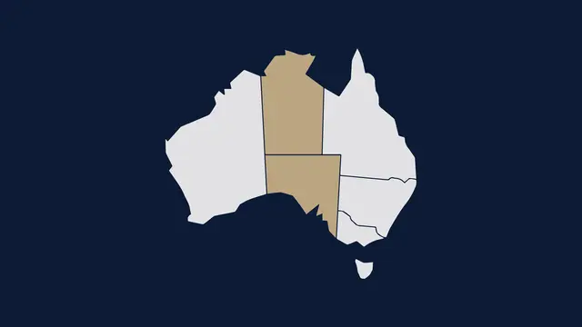 Graphic image of south australia and northern territory