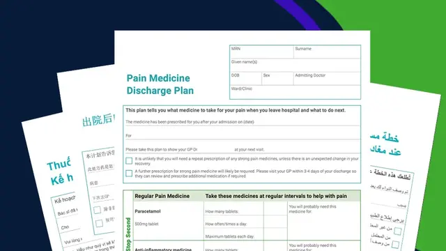 Screenshot of patient discharge forms