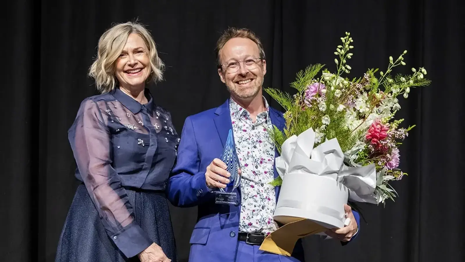 A/Prof David Highton accepts the Chief Executive's Award at the 2025 MSH Staff Awards Gala