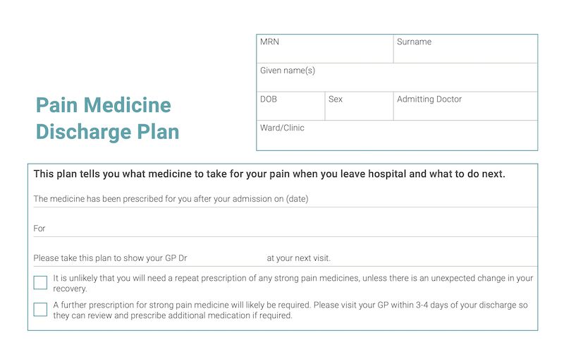 ROSI Resources - Pain Medicine Discharge Plan English